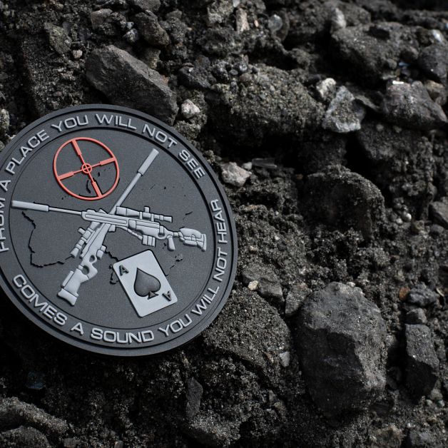 M-Tac нашивка Ukrainian Snipers ПВХ чорна