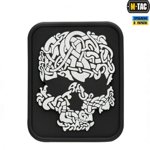 M-Tac нашивка Viking Skull ПВХ белый/черный
