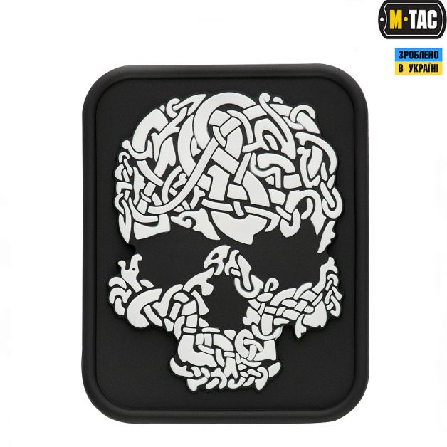 M-Tac нашивка Viking Skull ПВХ чорний/білий