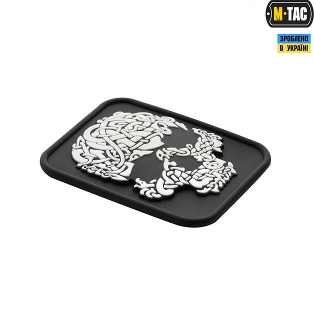 M-Tac нашивка Viking Skull ПВХ чорний/білий