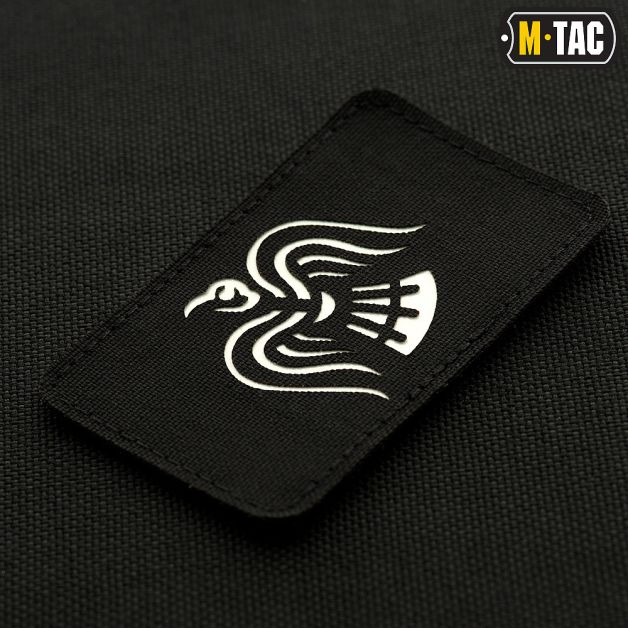 M-Tac нашивка Знам'я Ворона Laser Cut Black/світлонакопичувач