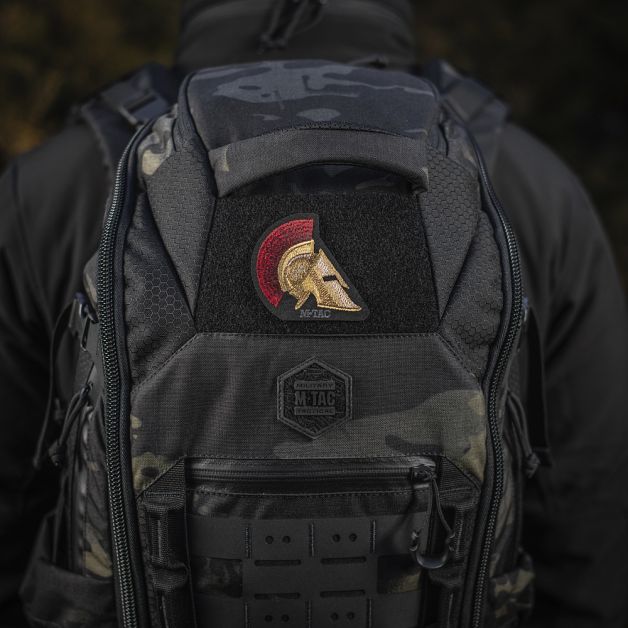 M-Tac нашивка Spartan Helmet (вышивка) Black