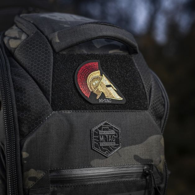 M-Tac нашивка Spartan Helmet (вышивка) Black