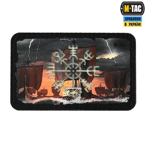 M-Tac нашивка Вегвізир/Драккар (80х50 мм) Black/GID