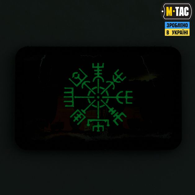 M-Tac нашивка Вегвізир/Драккар (80х50 мм) Black/GID