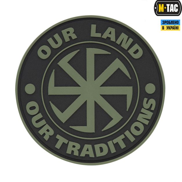 M-Tac нашивка Our Land - Our Tradititions ПВХ олива