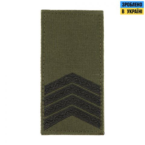 M-Tac погон МО Старший сержант (4 лички)  на липучці олива
