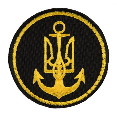 Нашивка ВМС України кругла чорна