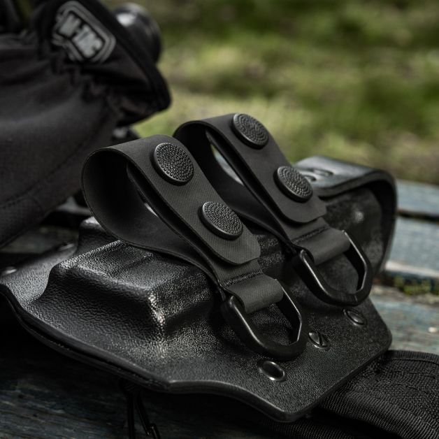 M-Tac крепления c D-кольцом на тактический ремень (2 шт) Black