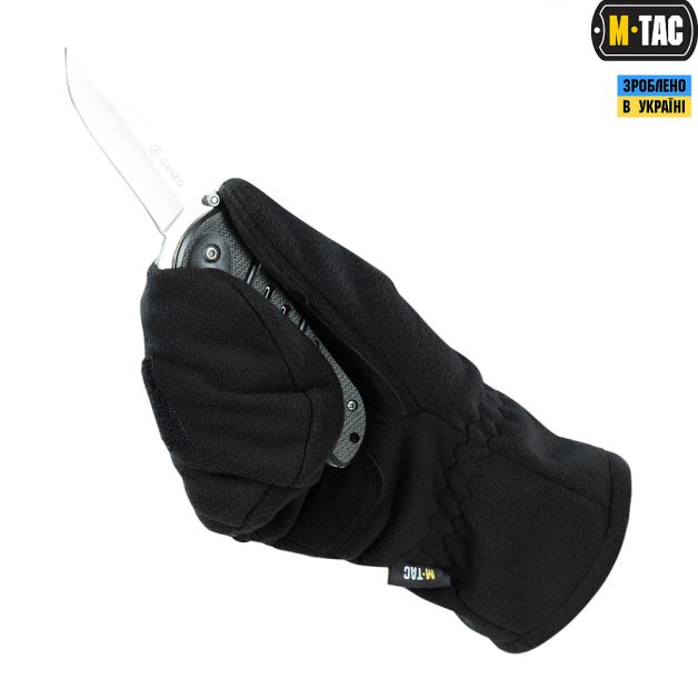 M-Tac рукавички безпалі з клапаном Windblock 295 Black