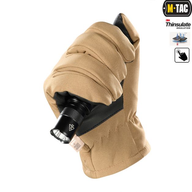 M-Tac перчатки Soft Shell Thinsulate Coyote Brown