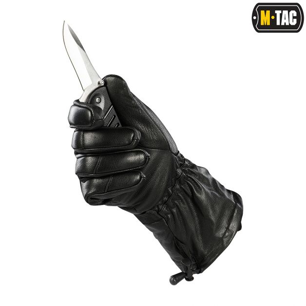 M-Tac перчатки зимние кожаные Black