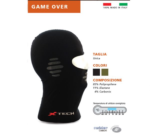 X Tech балаклава еластична Game Over чорна