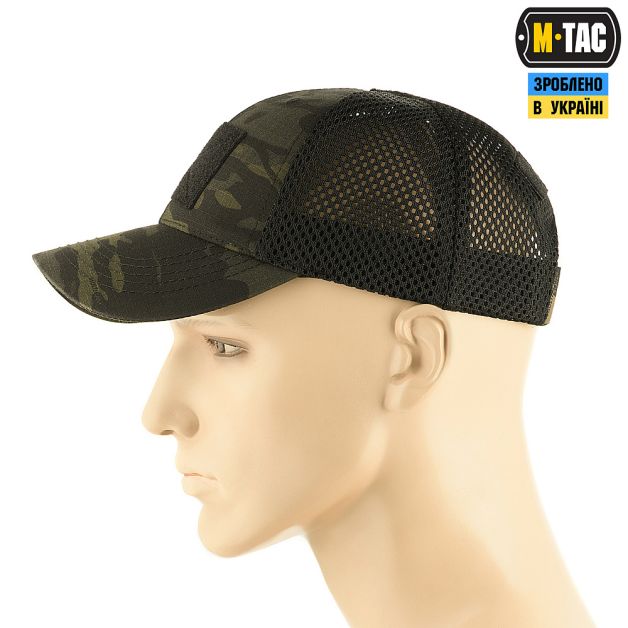 M-Tac бейсболка тактическая с сеткой Multicam Black