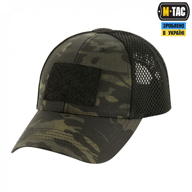M-Tac бейсболка тактическая с сеткой Multicam Black