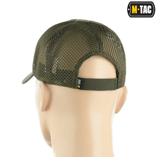 M-Tac бейсболка с липучкой и сеткой Flex рип-стоп Army Olive
