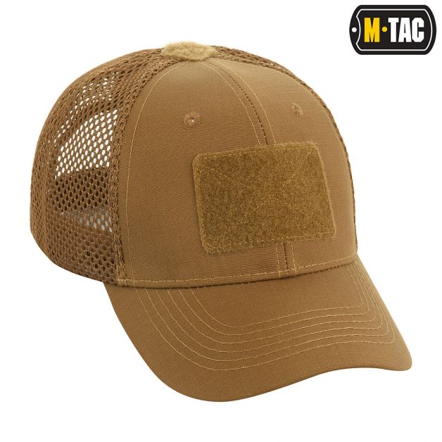 M-Tac бейсболка с липучкой и сеткой Flex рип-стоп Coyote Brown