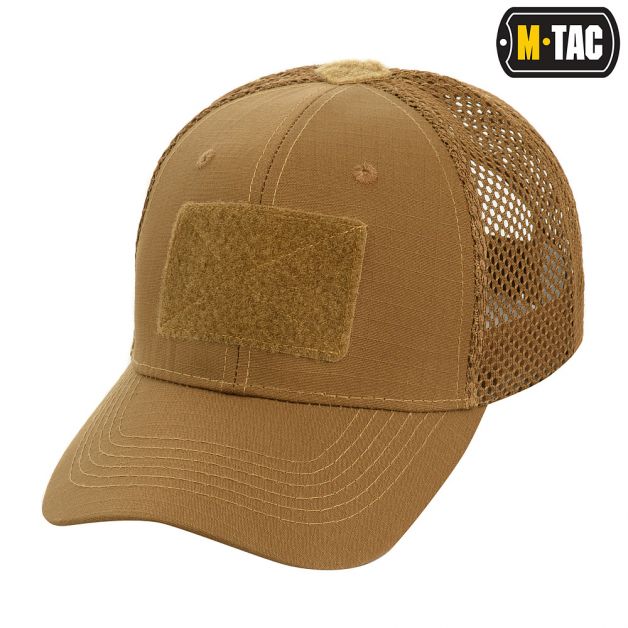 M-Tac бейсболка с липучкой и сеткой Flex рип-стоп Coyote Brown