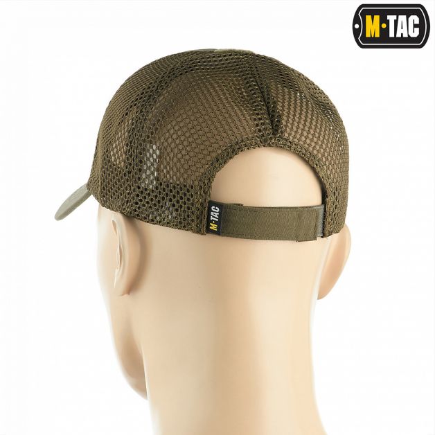 M-Tac бейсболка с липучкой и сеткой Flex рип-стоп Dark Olive