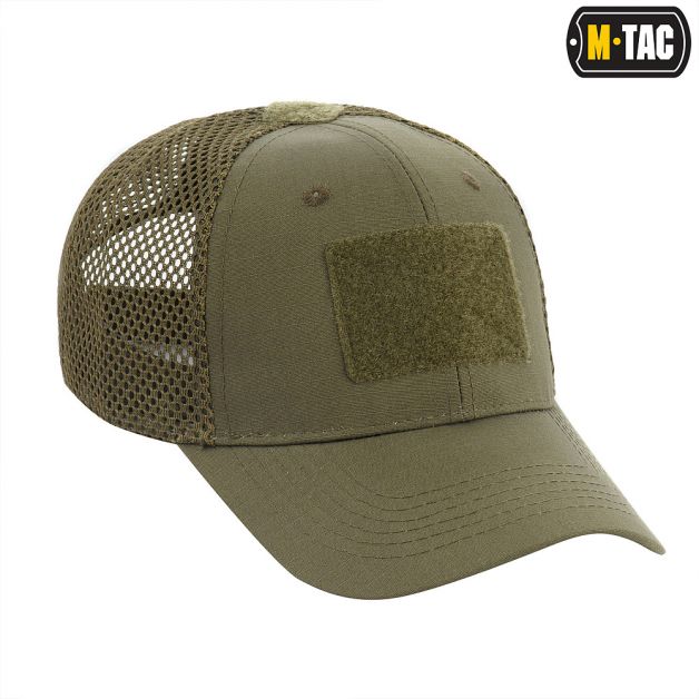 M-Tac бейсболка с липучкой и сеткой Flex рип-стоп Dark Olive
