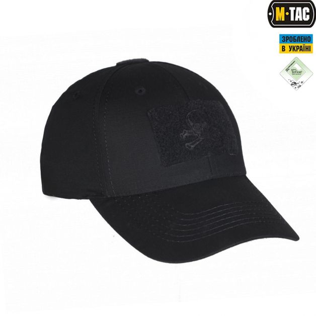 M-Tac бейсболка тактическая Flex рип-стоп Pirate Skull Black