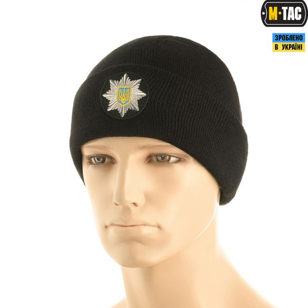 M-Tac шапка Полиция тонкая вязка 100% акрил Black