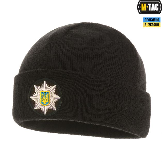 M-Tac шапка Полиция тонкая вязка 100% акрил Black