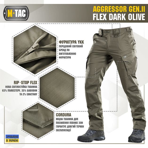 M-Tac штани Aggressor Gen ІІ Flex Dark Olive