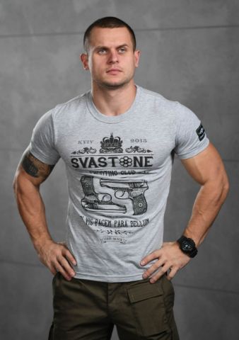 SvaStone футболка Para Bellum сірий меланж