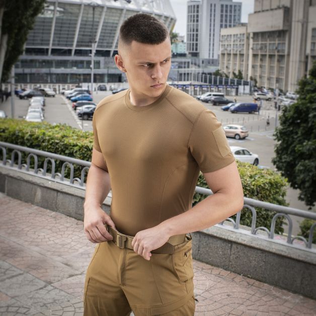M-Tac футболка потовідвідна Athletic Velcro Coyote Brown