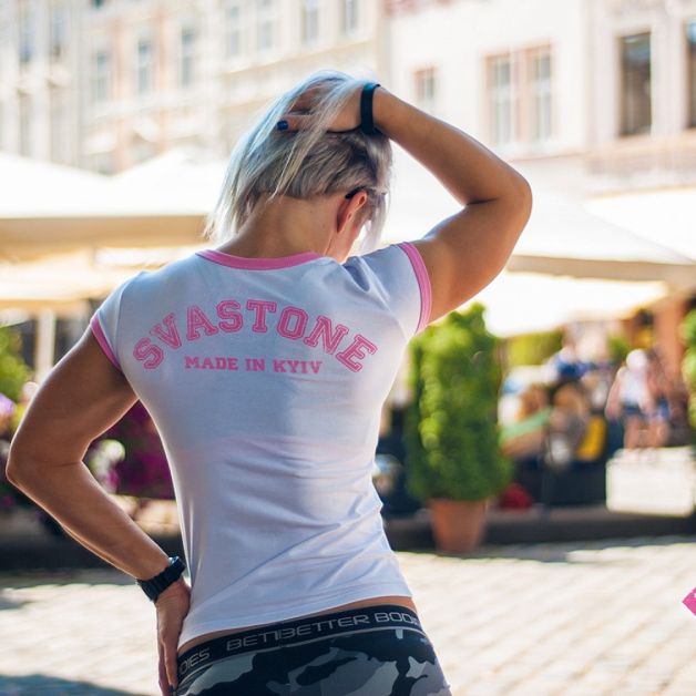 SvaStone футболка женская White Girl розовая