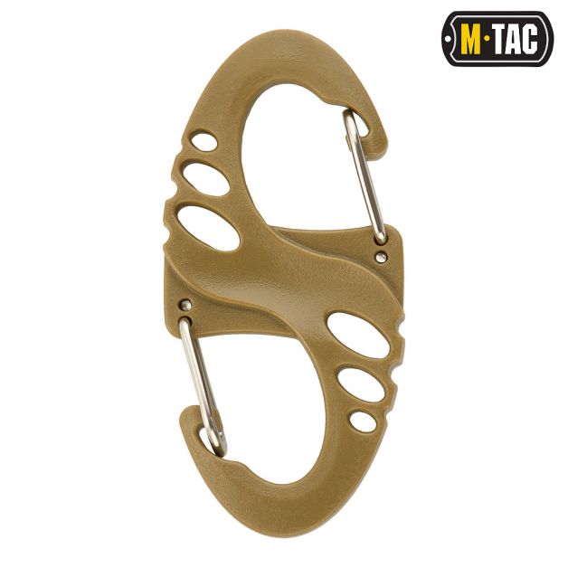 M-Tac карабин S-Hook пластиковый Coyote