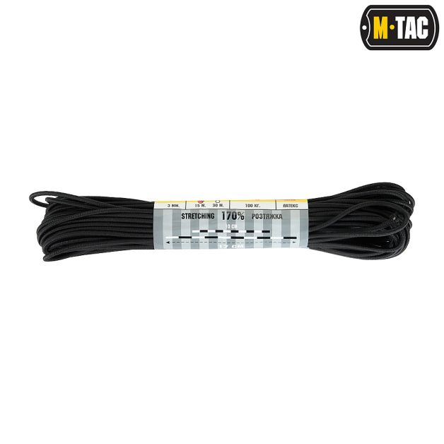 M-Tac паракорд Shock-Cord 3mm Black 15м