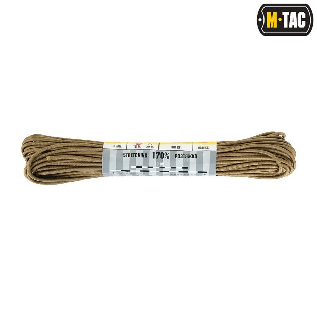 M-Tac паракорд Shock-Cord 3mm Coyote 15м