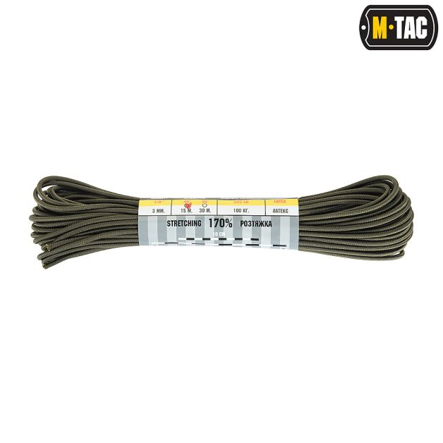 M-Tac паракорд Shock-Cord 3mm OD Green 15м