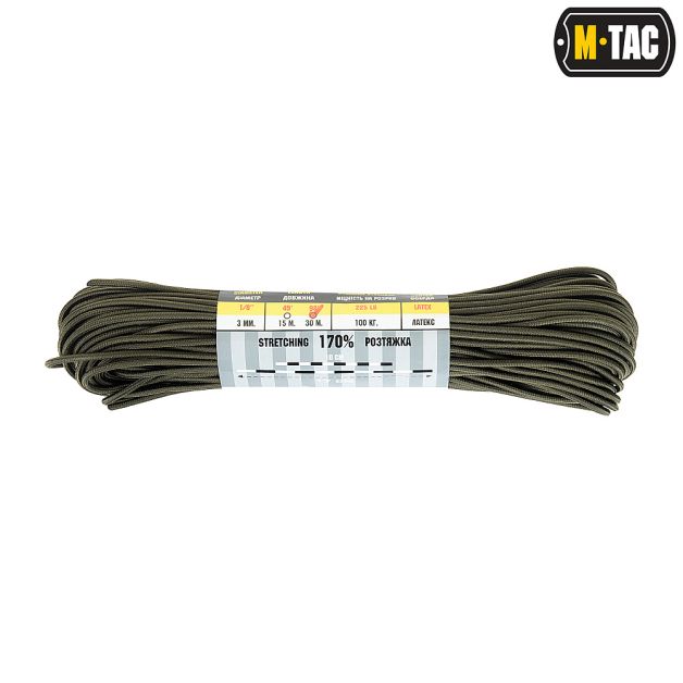 M-Tac паракорд Shock-Cord 3mm OD Green 30м