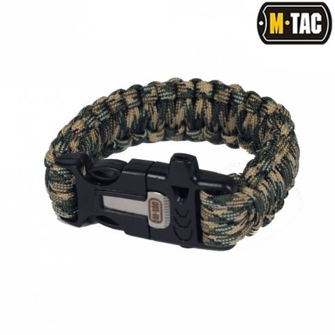 M-Tac браслет паракорд з висікачем іскор і свистком Olive/Tan