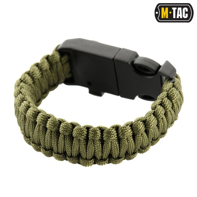 M-Tac браслет паракорд з висікачем іскор і свистком Olive