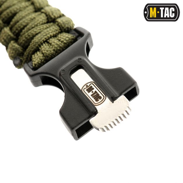 M-Tac браслет паракорд з висікачем іскор і свистком Olive