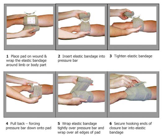 Изр. бандаж 4" Hemorrhage Control Bandage (две подушки)
