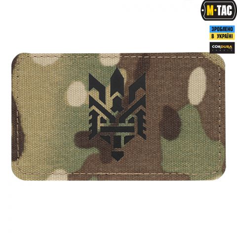 M-Tac нашивка Тризуб (стилізація) Laser Cut горизонтальна Multicam/Black