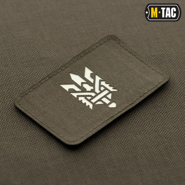 M-Tac нашивка Тризуб (стилизация) Laser Cut горизонтальная светонакопитель/Ranger Green