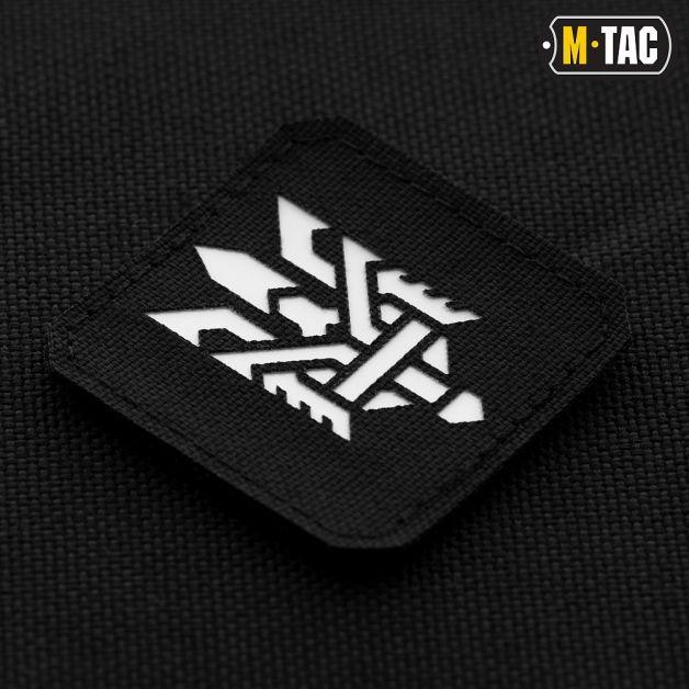 M-Tac нашивка Тризуб (стилизация) Laser Cut малая светонакопитель/Black