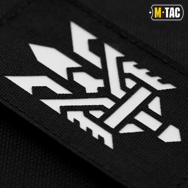 M-Tac нашивка Тризуб (стилизация) Laser Cut вертикальная светонакопитель/Black
