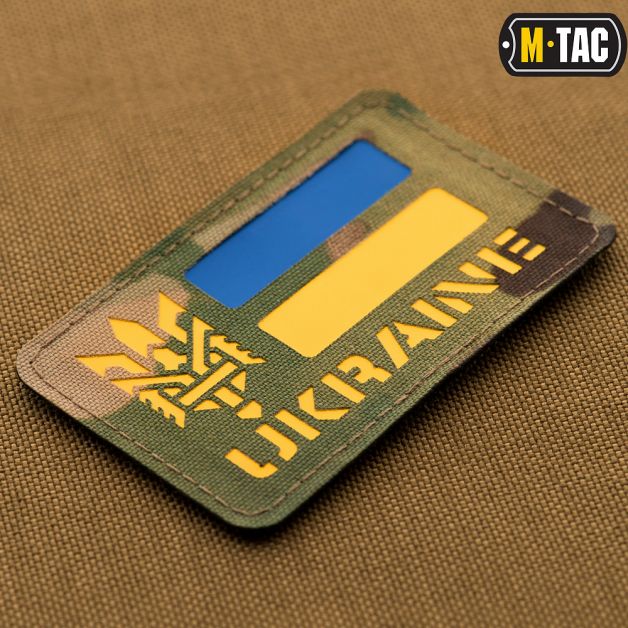 M-Tac нашивка Ukraine (с Тризубом) Laser Cut Yellow/Blue/Multicam