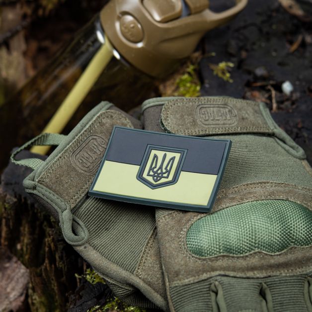 M-Tac нашивка флаг Украины большой ПВХ олива