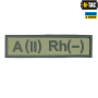 M-Tac нашивка группа крови A(II) Rh(-) ПВХ олива