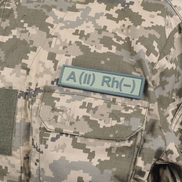 M-Tac нашивка группа крови A(II) Rh(-) ПВХ олива
