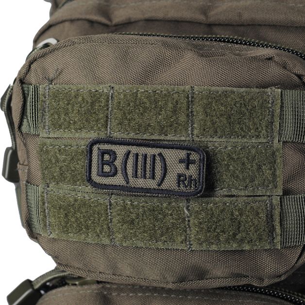 M-Tac нашивка група крові B(III) Rh+ олива