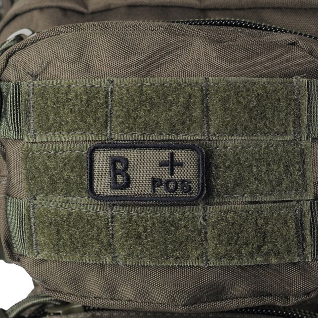M-Tac нашивка группа крови B+ Pos олива